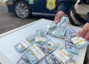 Dois homens foram presos transportando 120 mil dólares escondidos em um veículo