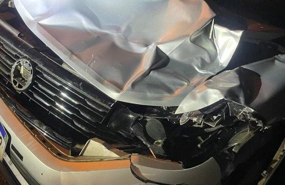 Acidente envolvendo atropelamento de uma vaca na Estrada do Conde